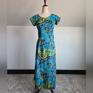 Kimo's Polynesian Shop Made In Hawaii Barkcloth Dress